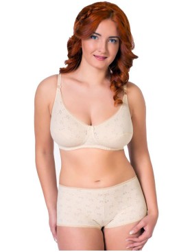 Бюстгальтер бескаркасный хлопковый Valmira 1103 бежевый, Цвет: бежевый, Размеры: 90D, изображение 8