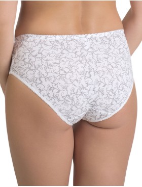 Трусы слипы хлопковые Valmira 2955/C белый с серым, Цвет: белый с серым, Размеры: M