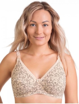 Хлопковый бюстгальтер для кормления Valmira 1123/C бежевый с черным, Цвет: бежевый с черным, Размеры: 80F, изображение 2