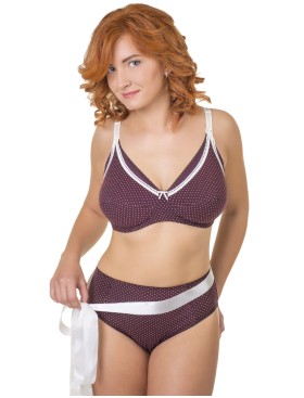 Хлопковый бюстгальтер для кормления Valmira 1123/C вино в крапинку, Цвет: вино в крапинку, Размеры: 85D, изображение 6