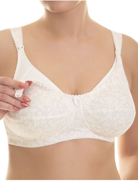 Хлопковый бюстгальтер для кормления Valmira 1131/C молоко с аметистом, Цвет: молоко с аметистом, Размеры: 75H