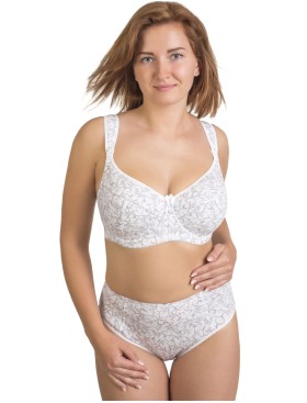 Бюстгальтер для кормления хлопковый Valmira 1132/C белый с серым, Цвет: белый с серым, Размеры: 100H, изображение 6