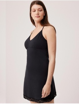 Хлопковая сорочка с кружевом Ysabel Mora 10557 черный, Цвет: черный, Размеры: L