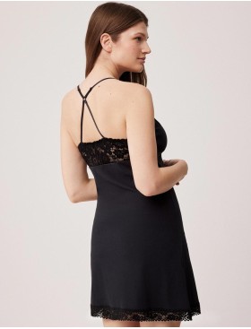 Хлопковая сорочка с кружевом Ysabel Mora 10557 черный, Цвет: черный, Размеры: L, изображение 2