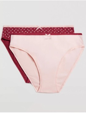 Хлопковые трусы слипы 2 шт Ysabel Mora 19505 INTIMATES, Цвет: светло-розовый+вишне, Размеры: S, изображение 4