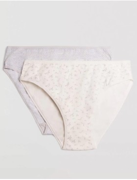 Набор трусов слип-миди 2 шт Ysabel Mora 19513 INTIMATES, Цвет: светло-серый+белый, Размеры: S, изображение 2