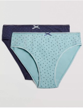 Хлопковые трусы слипы 2 шт Ysabel Mora 19515 INTIMATES, Цвет: темно-синий+голубой, Размеры: S, изображение 2