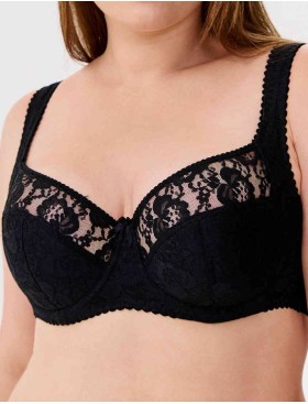 Бюстгальтер полумягкий с подкроем Lina A 6018 черный, Цвет: черный, Размеры: 80E