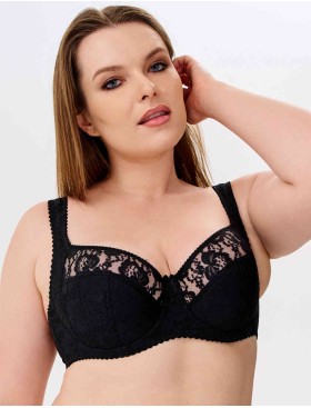 Бюстгальтер полумягкий с подкроем Lina A 6018 черный, Цвет: черный, Размеры: 80E, изображение 3