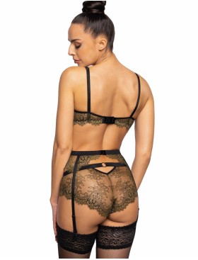 Кружевные трусы MAT CHELSEA F-3703-5 khaki-czarny, Цвет: зеленый, Размеры: S, изображение 4