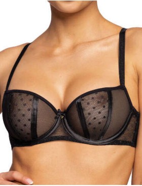 Мягкий бюстгальтер балконет MAT DOTSSY M-3714-2-1 czarny, Цвет: черный, Размеры: 80B