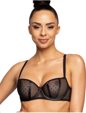 Мягкий бюстгальтер балконет MAT DOTSSY M-3714-2-1 czarny, Цвет: черный, Размеры: 80B, изображение 3