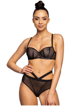 Мягкий бюстгальтер балконет MAT DOTSSY M-3714-2-1 czarny, Цвет: черный, Размеры: 80B, изображение 6