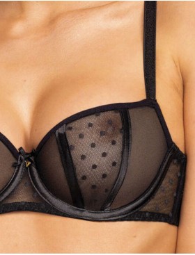 Мягкий бюстгальтер балконет MAT DOTSSY M-3714-2-1 czarny, Цвет: черный, Размеры: 80B, изображение 4
