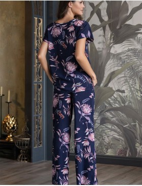 Домашний комплект женский Mia-Amore NIGHT GARDEN 5194, Цвет: темно-синий, Размеры: 2XL, изображение 2