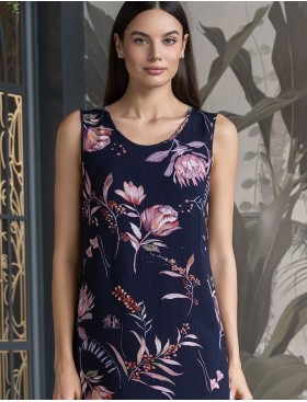 Сорочка на широких бретелях Mia-Amore NIGHT GARDEN 5198, Цвет: темно-синий, Размеры: XL, изображение 4