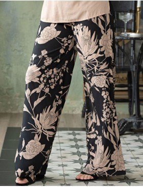 Женский комплект со штанами Mia-Amore RENE 5115, Цвет: цветы на черном, Размеры: S, изображение 4