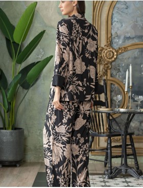 Пижама из тканой вискозы Mia-Amore RENE 5116, Цвет: цветы на черном, Размеры: L, изображение 4
