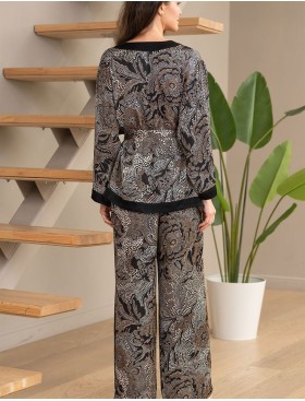 Женский костюм из шёлка Mia-Amore SELESTA 4046, Цвет: черный, Размеры: 3XL, изображение 2