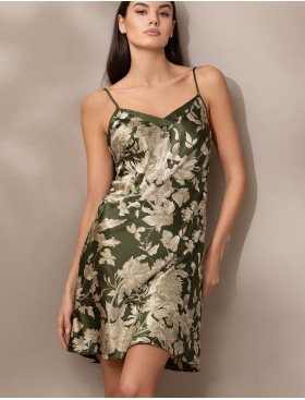 Шелковая сорочка с принтом Mia-Amore VITTORIA 5151 темный хаки, Цвет: темный хаки, Размеры: 2XL, изображение 3