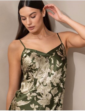 Шелковая сорочка с принтом Mia-Amore VITTORIA 5151 темный хаки, Цвет: темный хаки, Размеры: 2XL, изображение 5