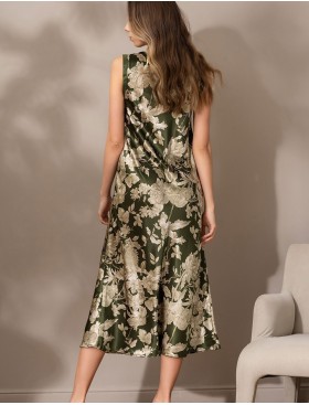 Сорочка шелковая с принтом Mia-Amore VITTORIA 5155 темный хаки, Цвет: темный хаки, Размеры: 5XL, изображение 2