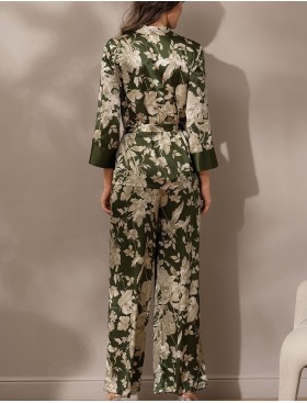 Шелковая домашняя пижама Mia-Amore VITTORIA 5157 темный хаки, Цвет: темный хаки, Размеры: 3XL, изображение 2