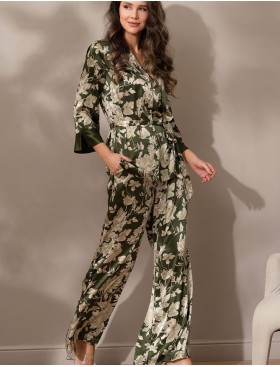 Шелковая домашняя пижама Mia-Amore VITTORIA 5157 темный хаки, Цвет: темный хаки, Размеры: 3XL