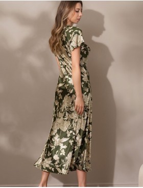 Сорочка шелковая большого размера Mia-Amore VITTORIA 5158 темный хаки, Цвет: темный хаки, Размеры: 5XL, изображение 2