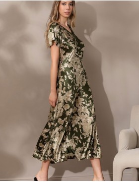 Сорочка шелковая большого размера Mia-Amore VITTORIA 5158 темный хаки, Цвет: темный хаки, Размеры: 5XL, изображение 4