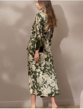 Шелковый халат кимоно Mia-Amore VITTORIA 5159 темный хаки, Цвет: темный хаки, Размеры: 4XL/5XL, изображение 2