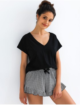 Женская пижама с шортами Sensis CHIARA, Цвет: черный, Размеры: S