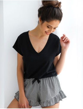 Женская пижама с шортами Sensis CHIARA, Цвет: черный, Размеры: S, изображение 3