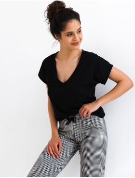 Женская пижама с брюками Sensis DOMENICA, Цвет: черный, Размеры: S