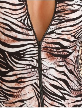 Закрытый купальник с длинным рукавом Jolidon FR156I тигровый, Цвет: тигровый, Размеры: 80B, изображение 3