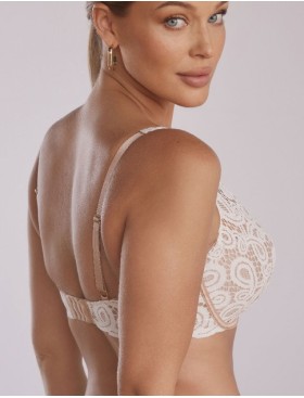 Кружевной бюстгальтер с пуш-ап Kinga COCO 1104-PU экрю, Цвет: экрю, Размеры: 65B, изображение 2