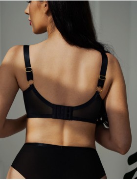 Мягкий бюстгальтер балконет Kris Line TOUCH halfcupsoft, Цвет: черный+бежевый, Размеры: 90D, изображение 2