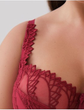 Бюстгальтер полумягкий с вышивкой Valmira 1109 сангрия, Цвет: сангрия с вышивкой, Размеры: 90C, изображение 4