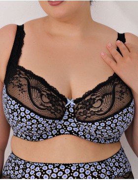 Бюстгальтер полумягкий Valmira 1109-1109/B черный с синим, Цвет: черный с синим, Размеры: 90H