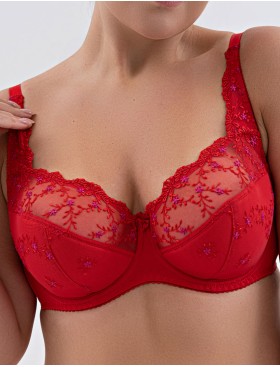Бюстгальтер полумягкий с вышивкой Valmira 1109-1109/B красный с фуксией, Цвет: красный с фуксией, Размеры: 75H