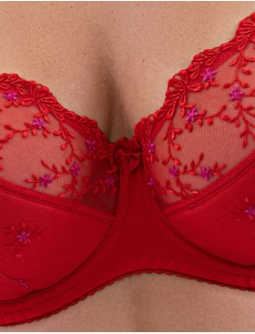 Бюстгальтер полумягкий с вышивкой Valmira 1109-1109/B красный с фуксией, Цвет: красный с фуксией, Размеры: 75H, изображение 5