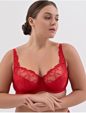 Бюстгальтер полумягкий с вышивкой Valmira 1109-1109/B красный с фуксией, Цвет: красный с фуксией, Размеры: 75H, изображение 3
