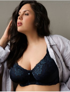 Мягкий бюстгальтер больших размеров Valmira 1113 черный кварц, Цвет: черный кварц, Размеры: 100H, изображение 3