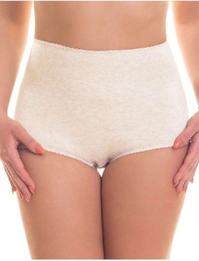 Трусы женские высокие из хлопка Valmira 2930/C тисненое молоко, Цвет: тисненое молоко, Размеры: 4XL