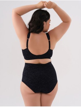 Трусы женские высокие из хлопка Valmira 2930/C черный с серым, Цвет: черный с серым, Размеры: L, изображение 2