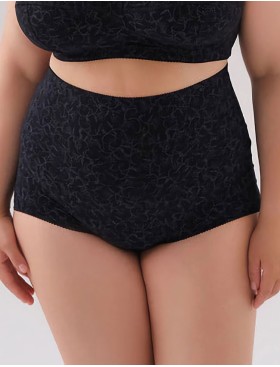 Трусы женские высокие из хлопка Valmira 2930/C черный с серым, Цвет: черный с серым, Размеры: L