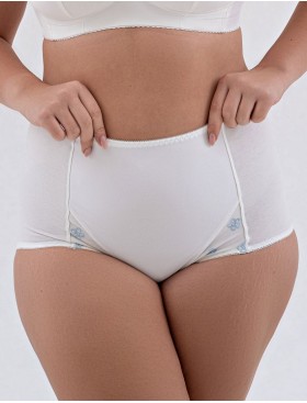 Высокие трусы слипы Valmira 2954 молоко с голубым, Цвет: молоко с голубым, Размеры: M