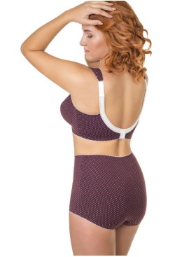 Трусы женские высокие из хлопка Valmira 2930/C вино в крапинку, Цвет: вино в крапинку, Размеры: L, изображение 2