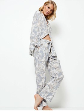 Пижама с брюками из вискозы Aruelle ADORIA, Цвет: серо-голубой, Размеры: XS, изображение 2