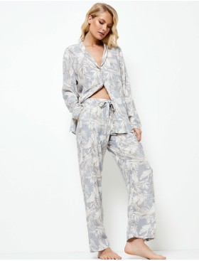 Пижама с брюками из вискозы Aruelle ADORIA, Цвет: серо-голубой, Размеры: XS, изображение 3